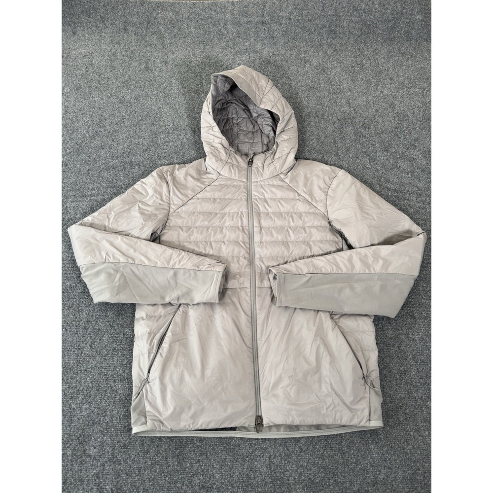 Lululemon Coat Mens Small Gray Down‎ for It All Hoodie 700 Down Fill M4AGYS EUC